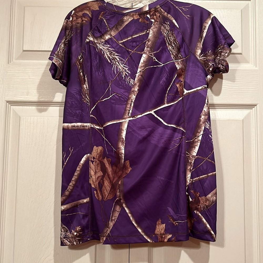 Realtree Small - Dri More, Purple Short Sleeve Camo Top - Picture 4 of 4